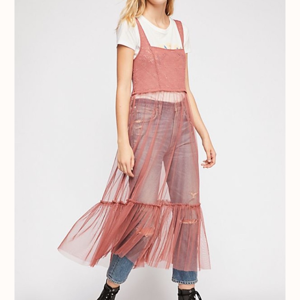 Free People C’est La Vie Sheer Slip Maxi Dress